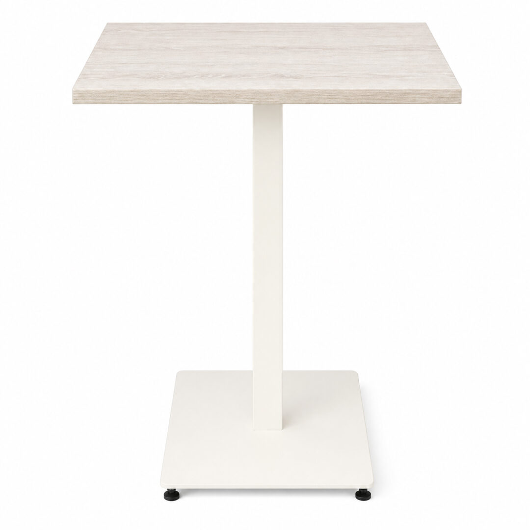 Mesa Pie central Alta Nordico Melamina pie blanco