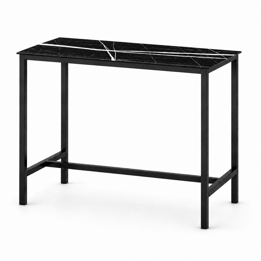 Mesa Alta Barra Bar Compact Mármol Negro