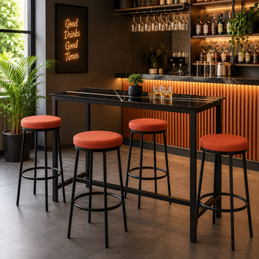 Mesa Alta Barra Bar Compact Mármol Negro