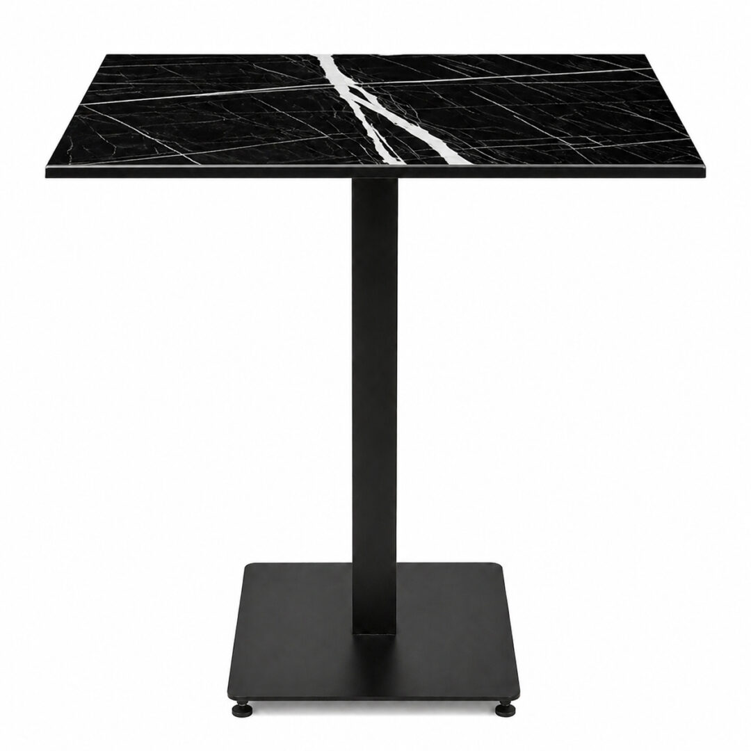 Mesa Pie Central Alta Compact Mármol Negro