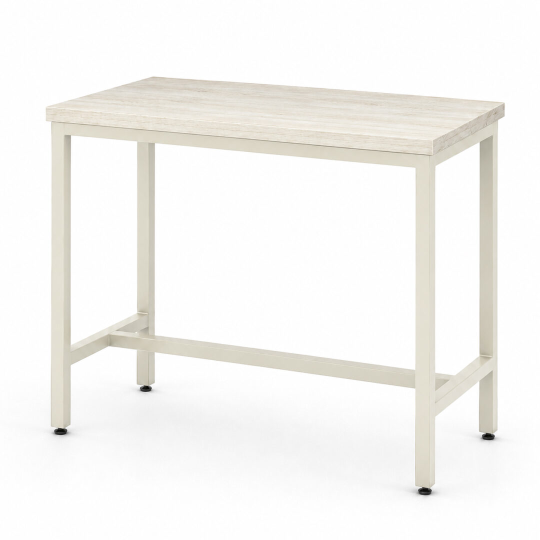 Mesa Alta Barra Bar Melamina Nórdico Lacada Blanco